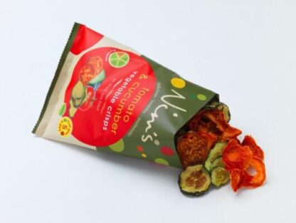 Tomato & Cucumber Vegetable Crisps Open Packet